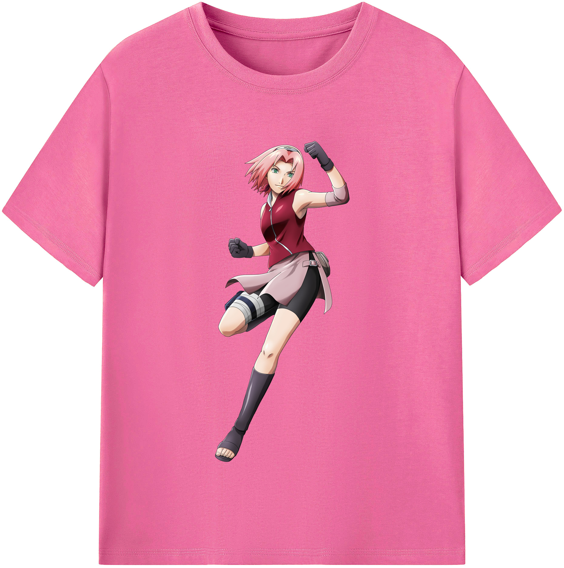 （画像用） NARUTO -ナルト- 春野サクラ Haruno Sakura レディースカジュアルプリントTシャツ（綿100％）